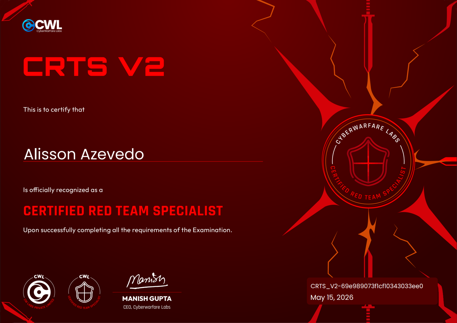 Certified Red Team Specialist (CRTSv2)